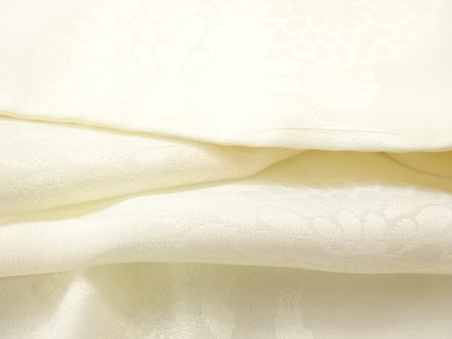  未使用品　流水に菊模様織り出し　単衣長襦袢